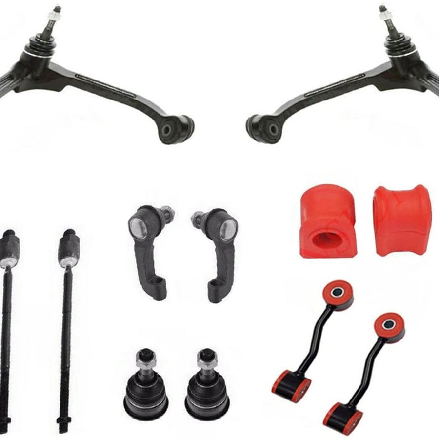 12 Piece Front Suspension Kit + Front CODE RED Bushings FITS Jeep Liberty 2002-2004