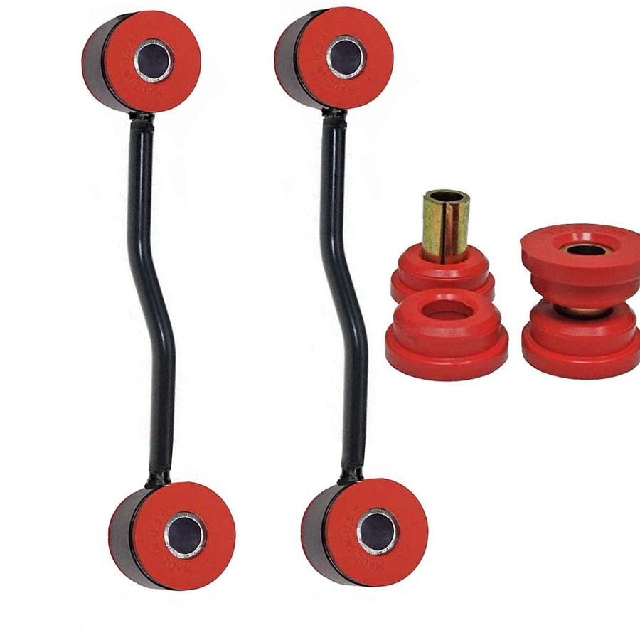4PC Front Sway Bar Links + Track Bar Bushings 1999-2004 Jeep Grand Cherokee