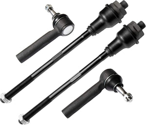 4-piece front inner and outer tie rod end steering kit ES3488 ES3493 for Chevy Silverado and GMC Sierra.