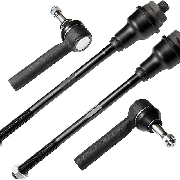 4-piece front inner and outer tie rod end steering kit ES3488 ES3493 for Chevy Silverado and GMC Sierra.
