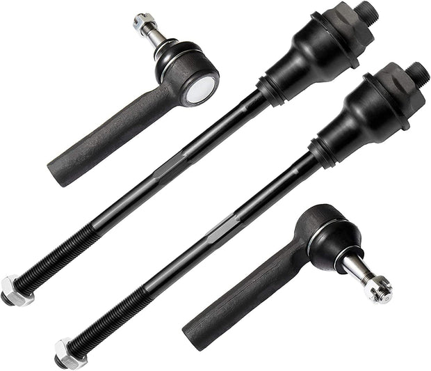 4-piece front inner and outer tie rod end steering kit ES3488 ES3493 for Chevy Silverado and GMC Sierra.