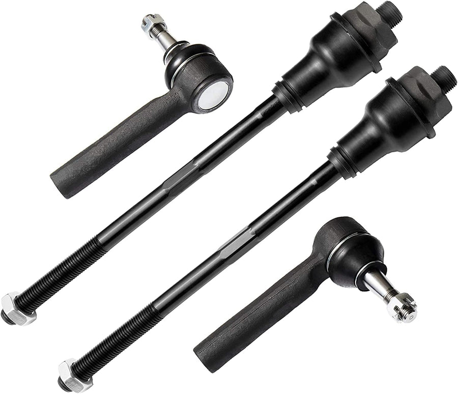 4-piece front inner and outer tie rod end steering kit ES3488 ES3493 for Chevy Silverado and GMC Sierra.