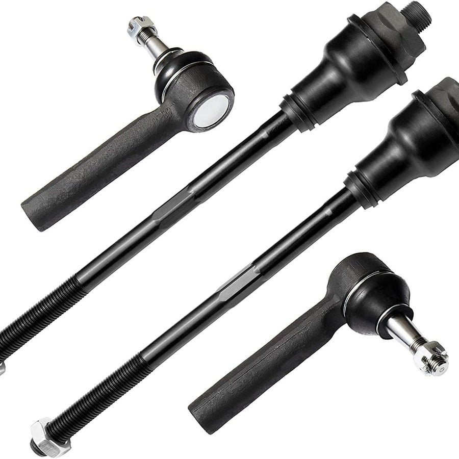 4-piece front inner and outer tie rod end steering kit ES3488 ES3493 for Chevy Silverado and GMC Sierra.