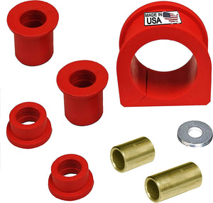 Pair of red CODE RED steering rack and pinion mount bushings K200208 for Toyota Tundra and Sequoia.