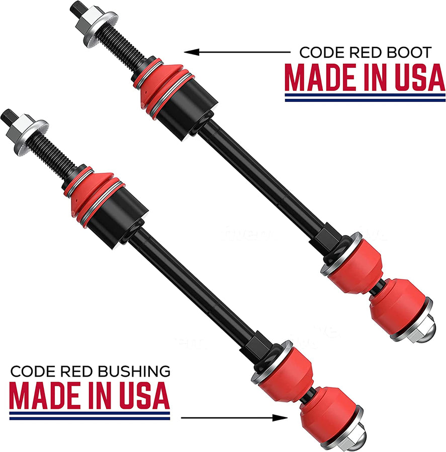 4 PC Front + Rear Sway Bar CODE RED Link Kit FITS Ram 1500 4WD 2009-2012, Ram 1500 2013-2018, Ram 1500 Classic 2019, Bushings and Boots Made in USA K80894 K750396