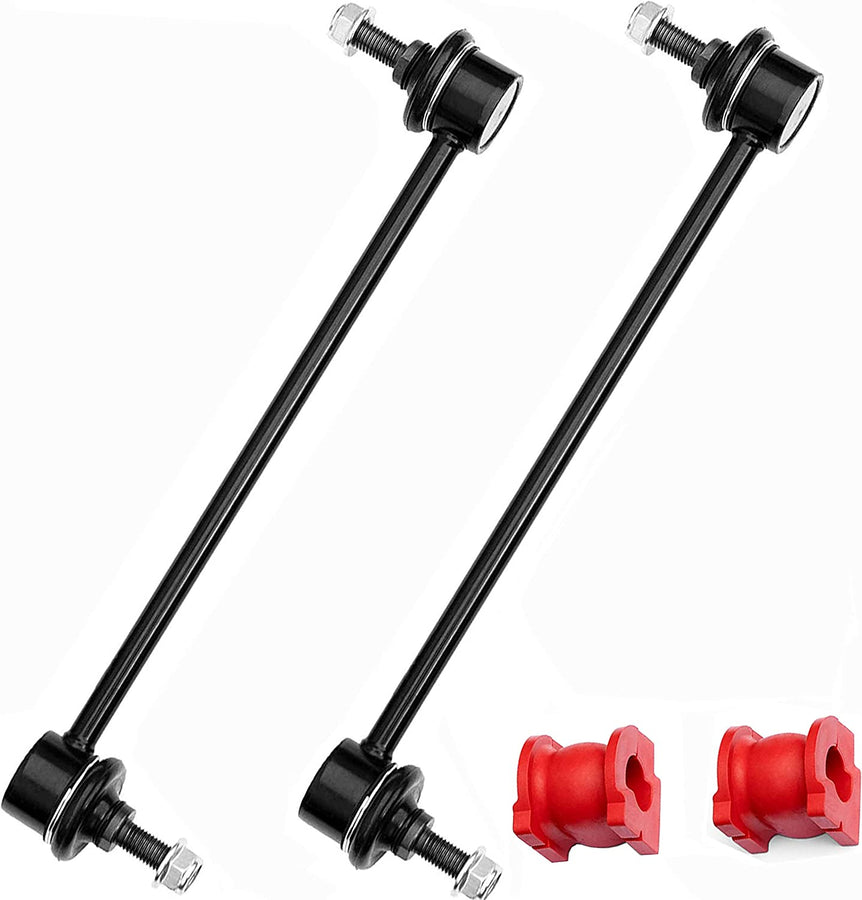 4PC Front Sway Bar Link Kit + Front Bushing Kit FITS Acura MDX 2001-2013, Honda Pilot 2003-2013, CODE RED Bushings Designed And Manufactured In USA K90349