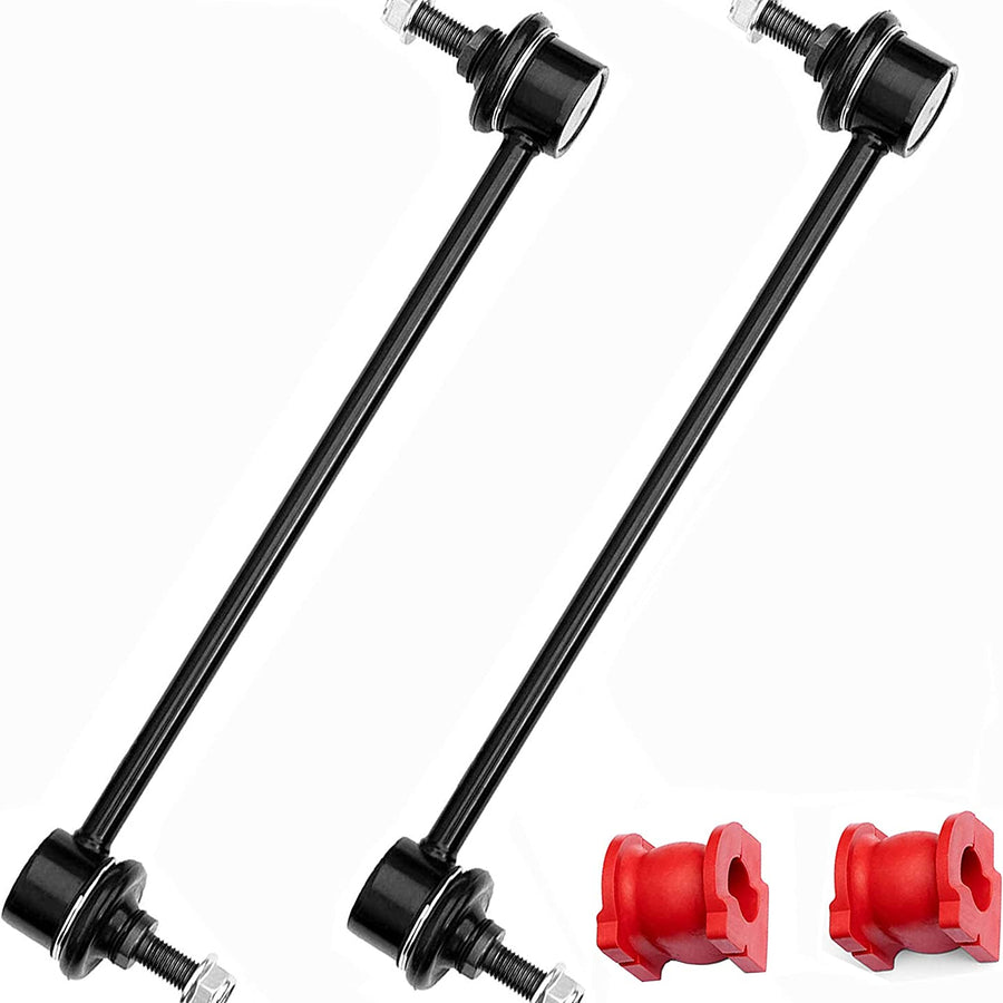 4PC Front Sway Bar Link Kit + Front Bushing Kit FITS Acura MDX 2001-2013, Honda Pilot 2003-2013, CODE RED Bushings Designed And Manufactured In USA K90349