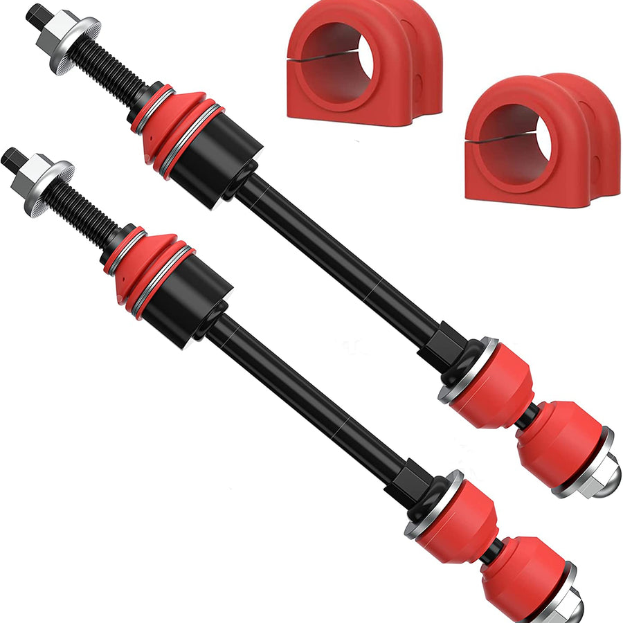 4 PC Front Sway Bar Link Kit + Front CODE RED EXTREME Bushing Kit FITS Ram 1500 4WD 2009-2018, Boots and Bushing Made in USA K80894